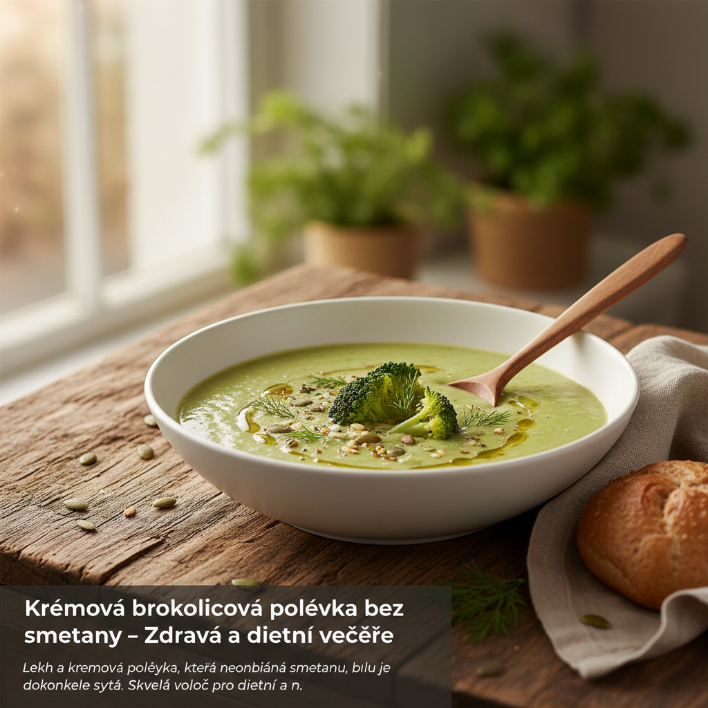Krémová brokolicová polévka bez smetany – Zdravá a dietní večeře