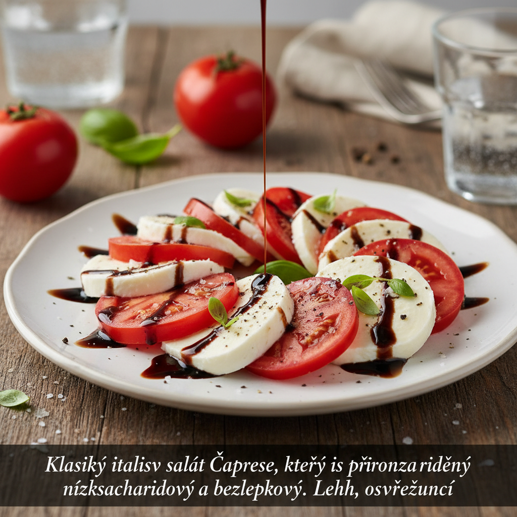 Salát Caprese s balzamikovou redukcí – Italská Low Carb večeře