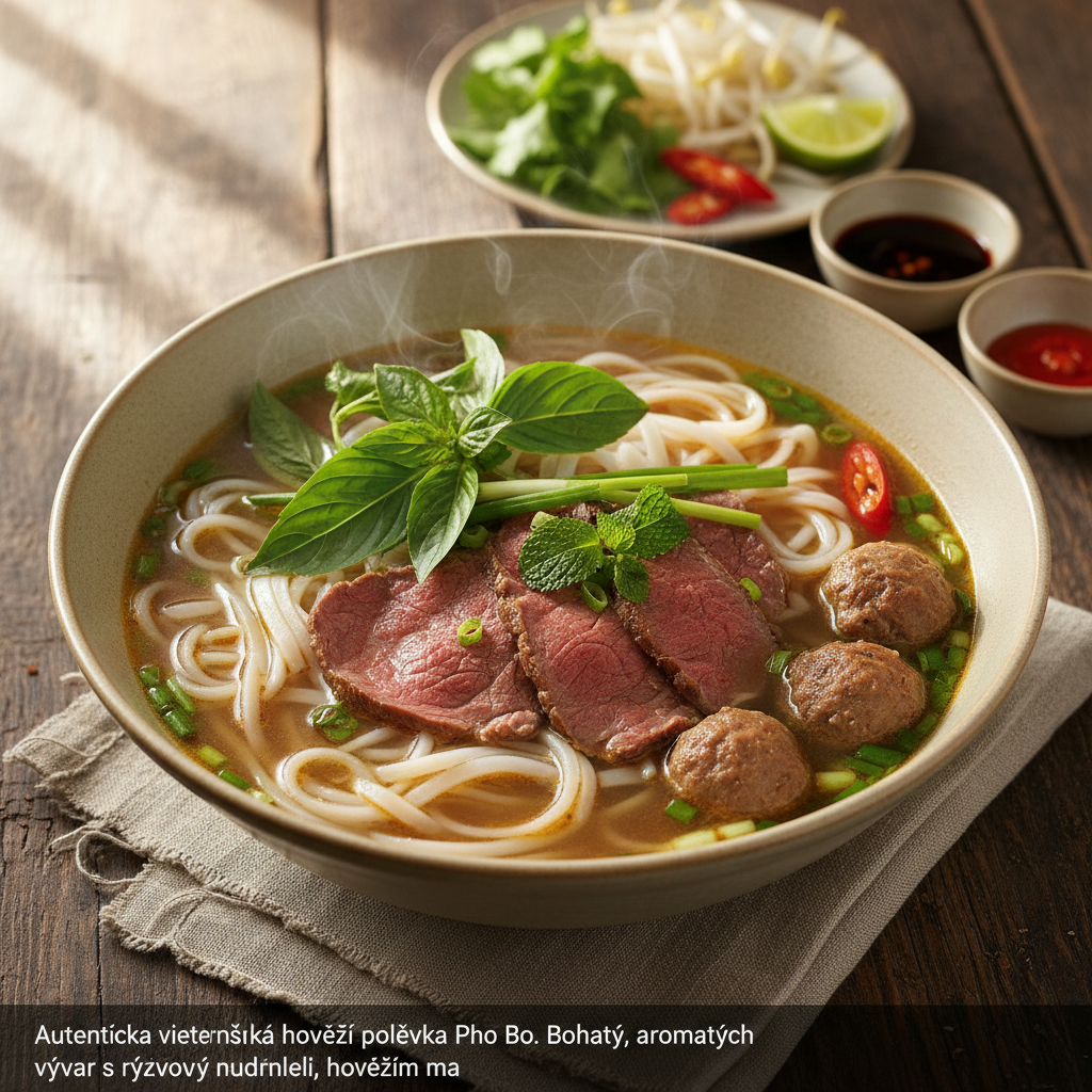 Vietnamská polévka Pho Bo (Hovězí nudlová polévka)