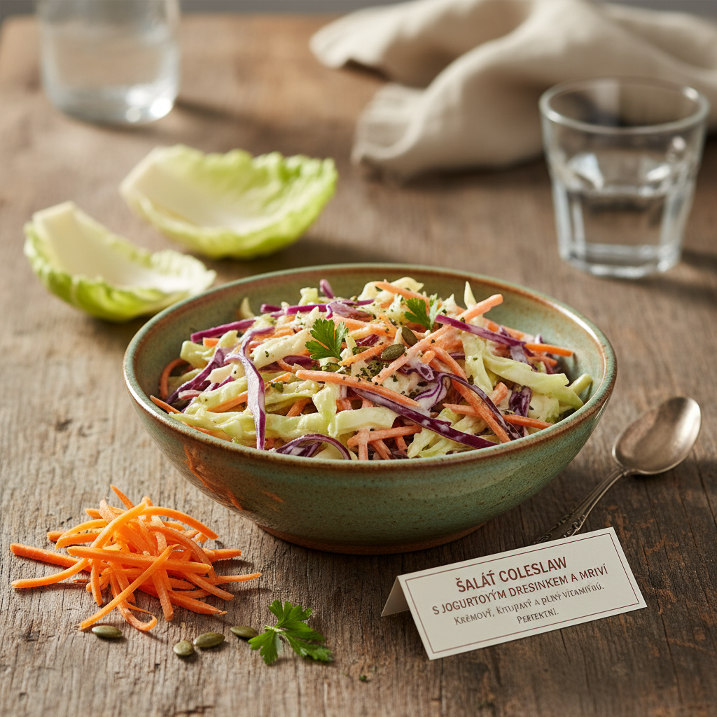 Salát Coleslaw s Jogurtovým Dresinkem a Mrkví