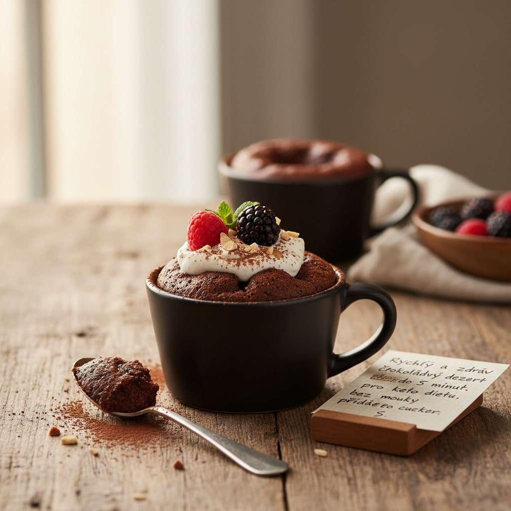 Keto čokoládový mug cake bez mouky a cukru