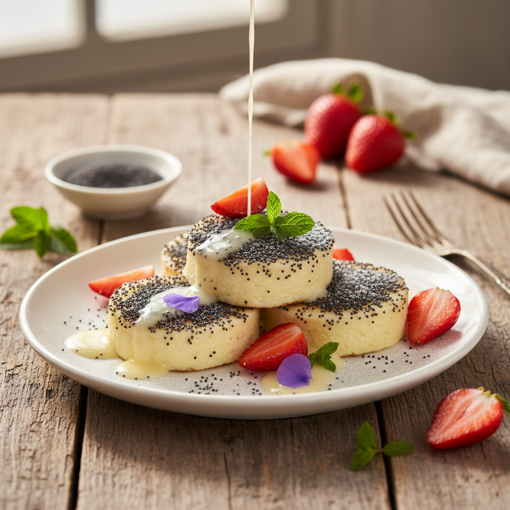 Tvarohové knedlíky s jahodami a mákem