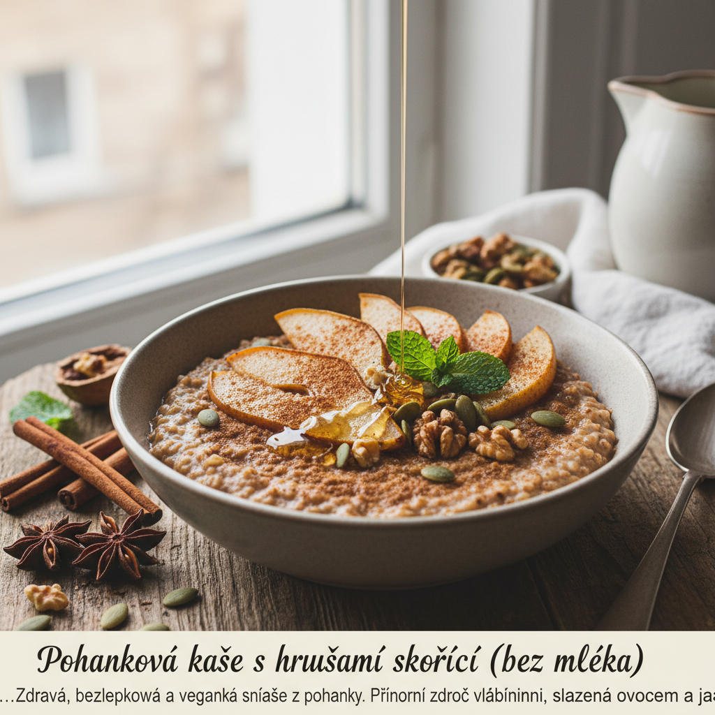 Pohanková kaše s hruškami a skořicí (bez mléka)