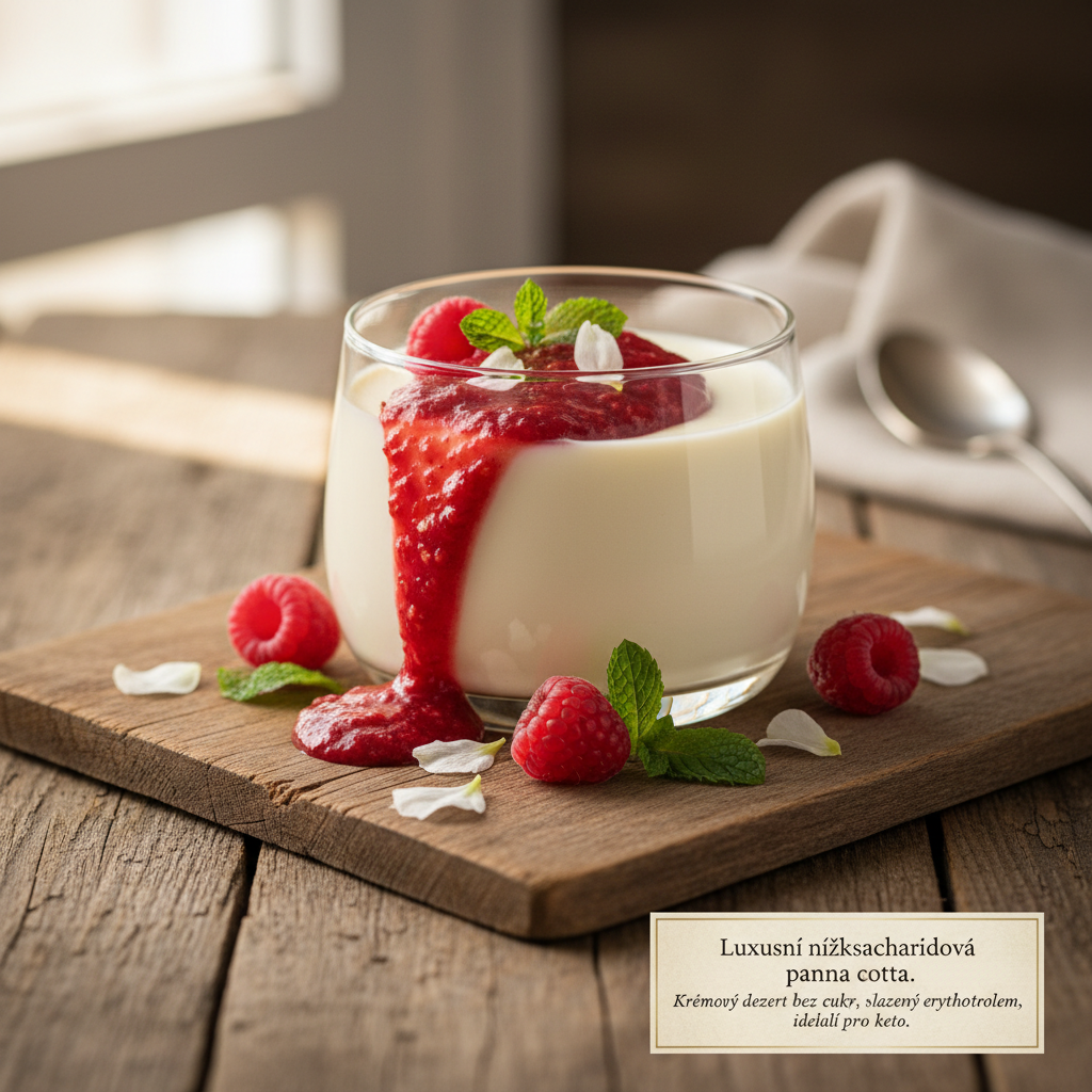 Keto panna cotta s malinovou omáčkou