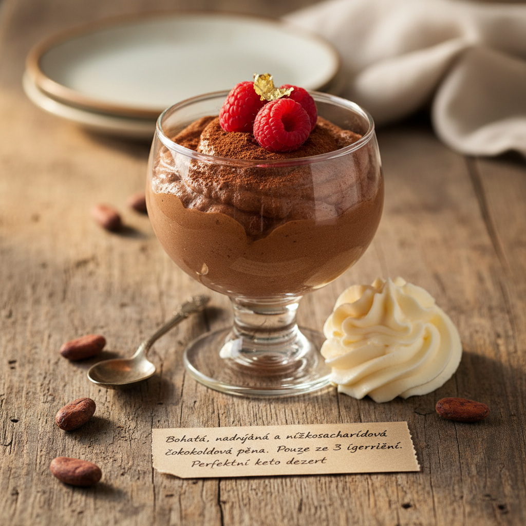 Keto čokoládová pěna (mousse) ze smetany
