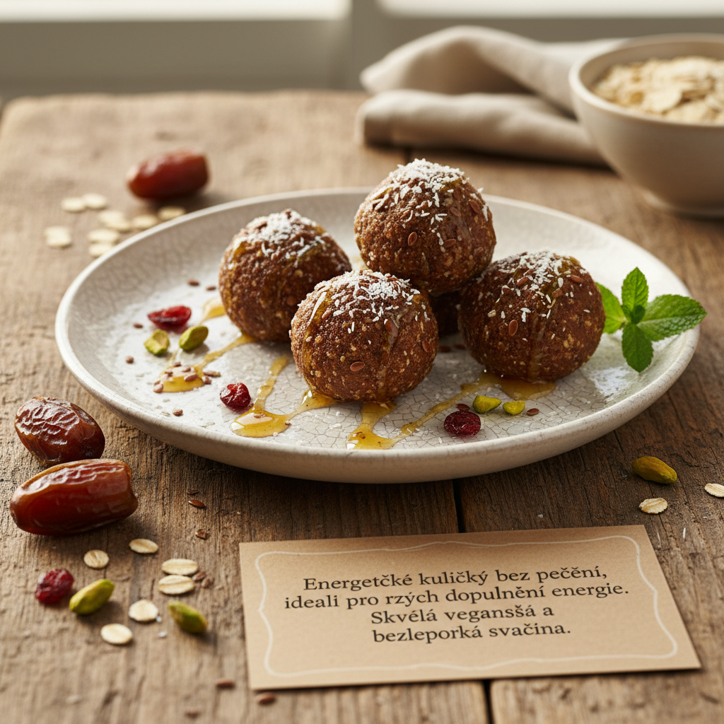 Veganské proteinové kuličky z datlí a ovesných vloček