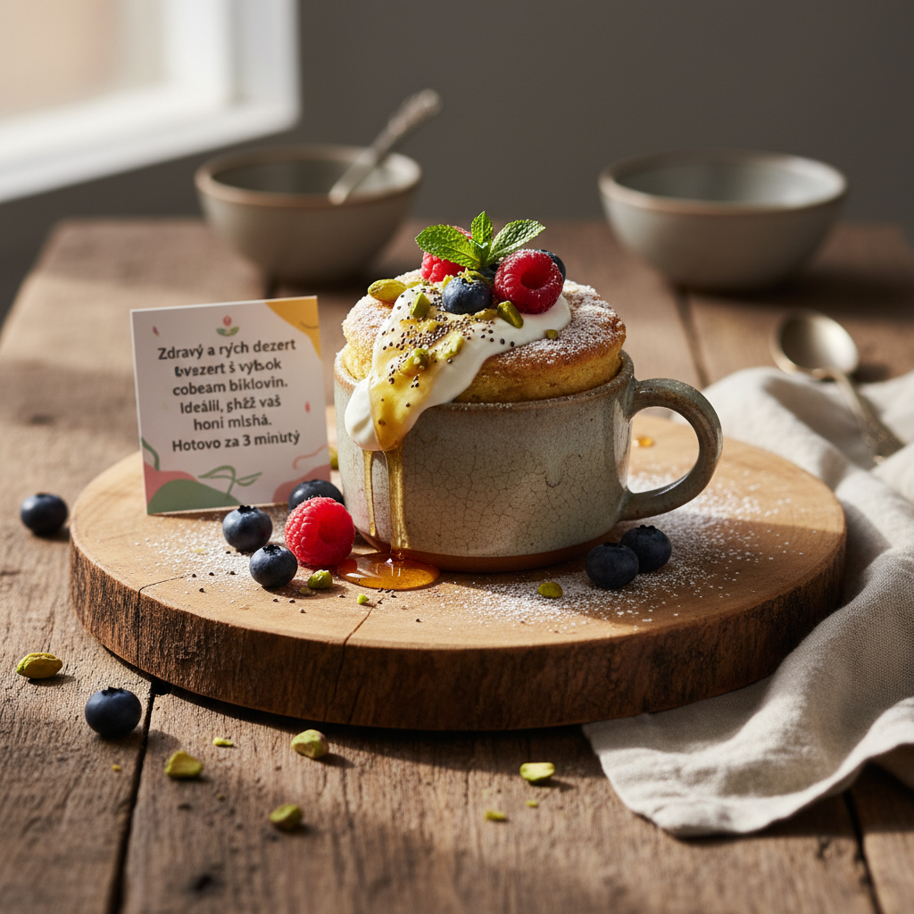 Rychlý proteinový mug cake z mikrovlnky