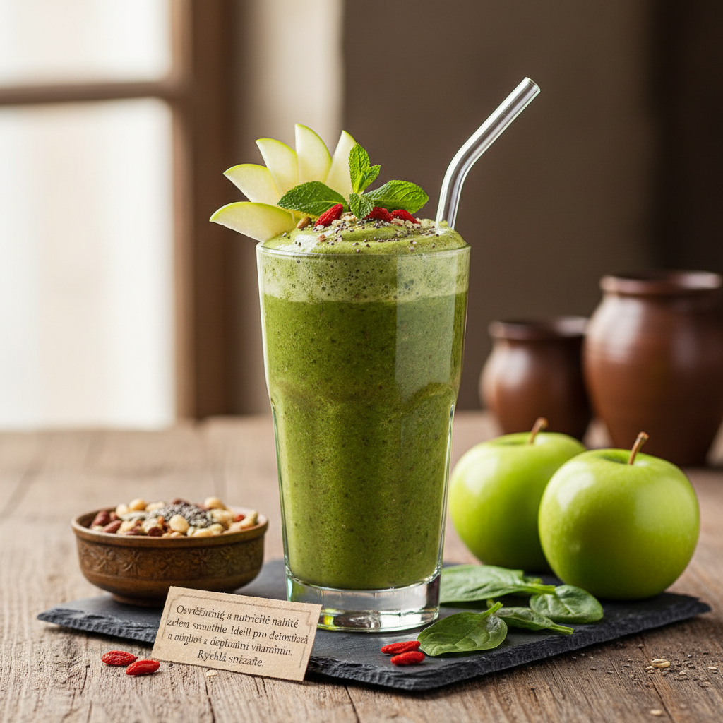 Zelené Detox Smoothie se Špenátem a Jablkem