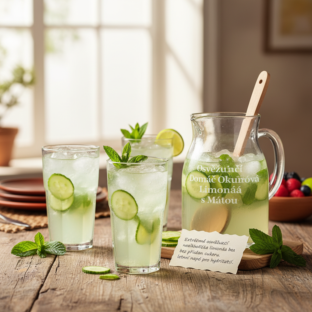 Osvěžující Domácí Okurková Limonáda s Mátou