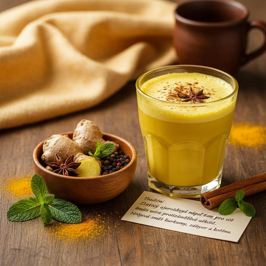 Hřejivý Zlatý Kurkumový Nápoj (Golden Milk) s Kokosovým Mlékm