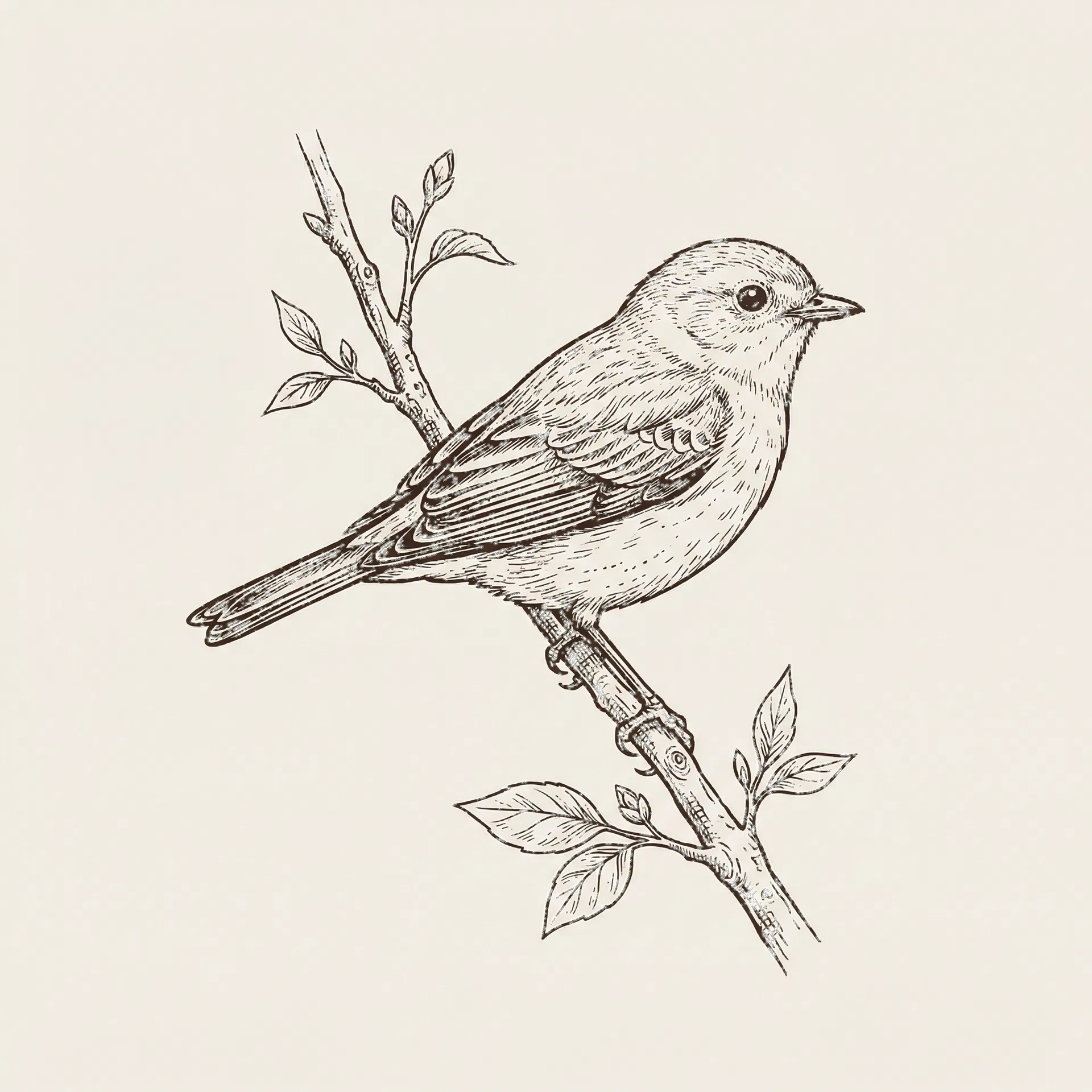 栖枝的鸟 — 自然博物学插图