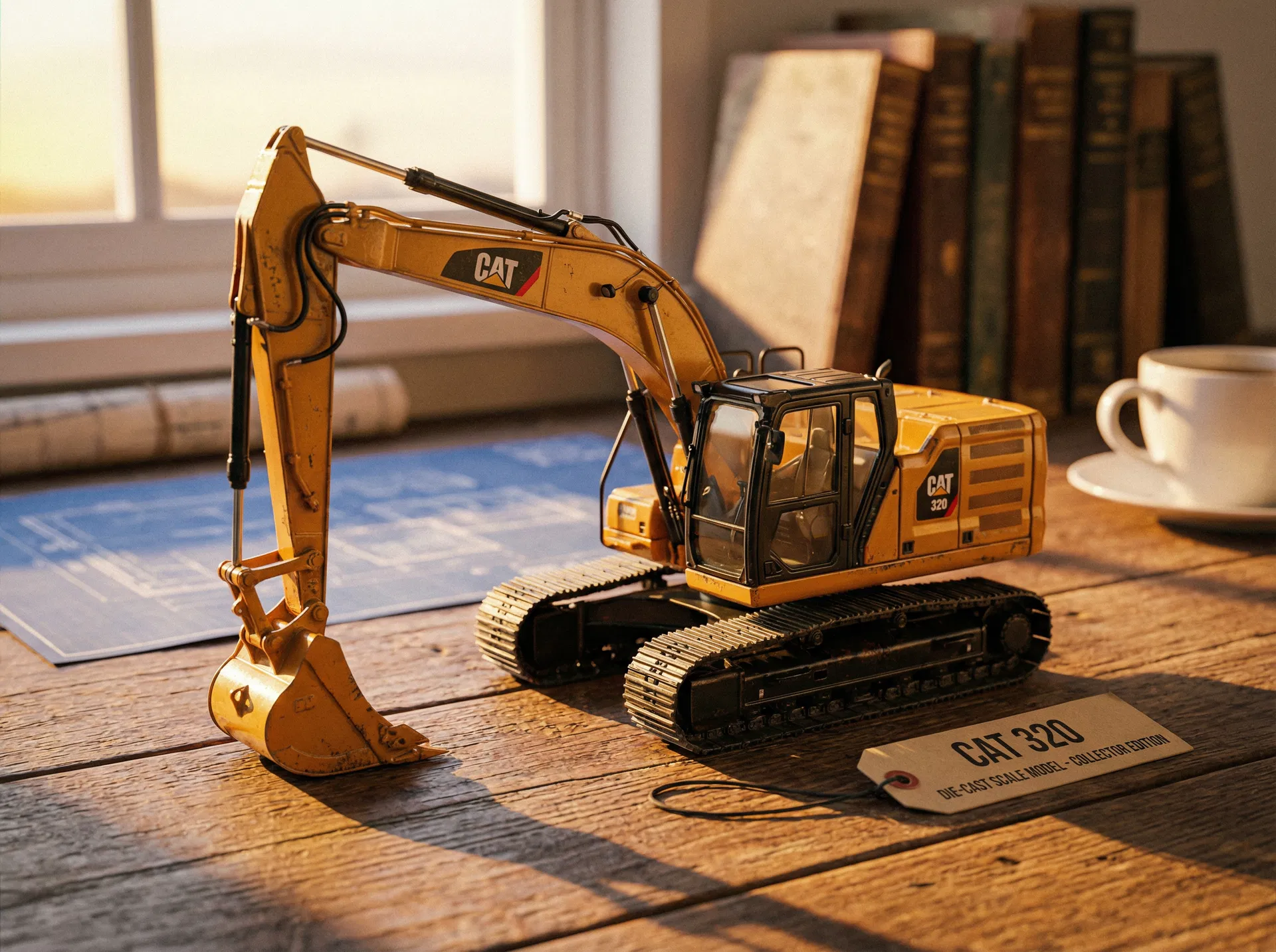 創業45周年 建設機械(ショベルカー)のミニチュアを全社員に配布