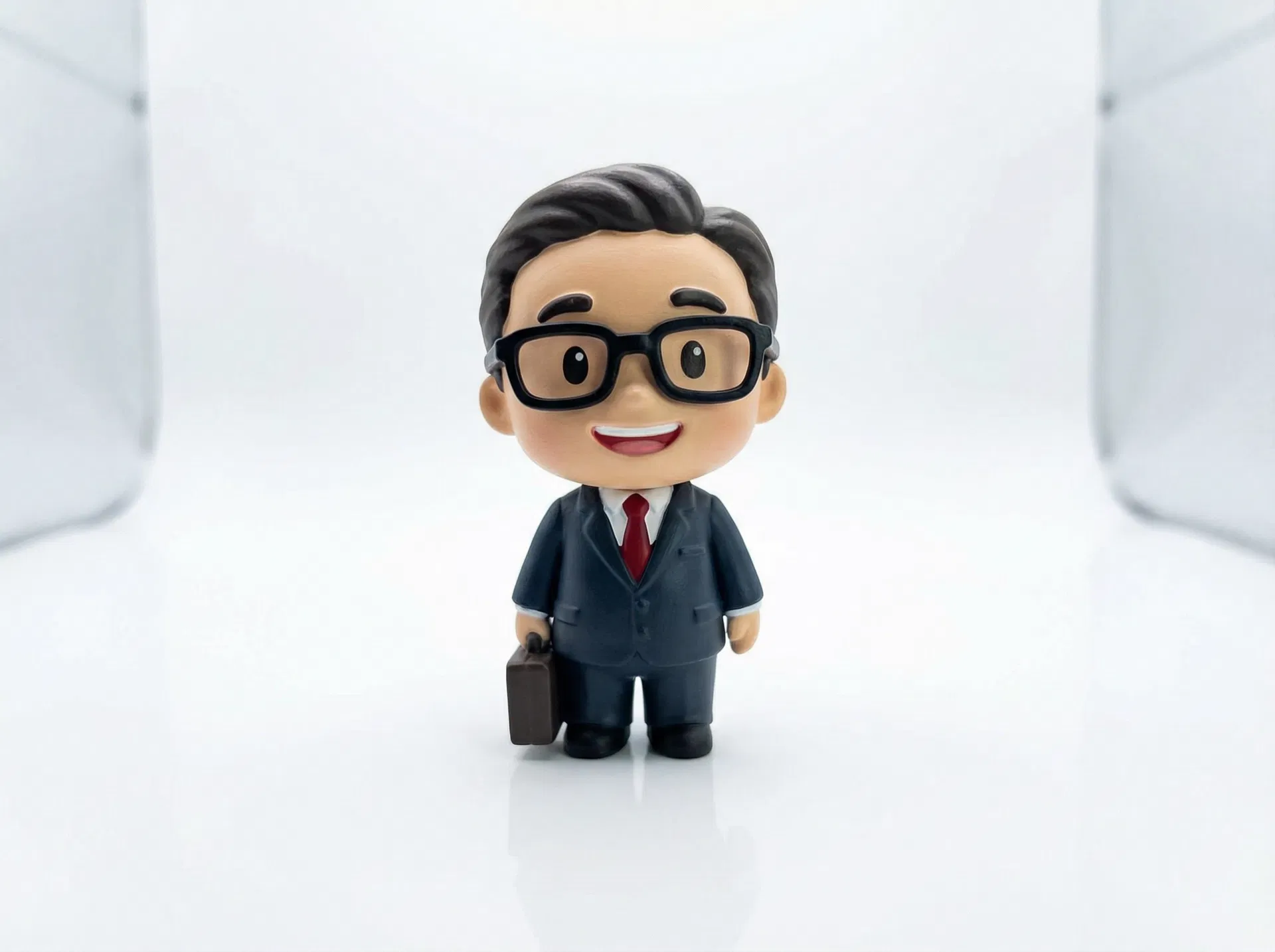 社長をデフォルメキャラ化したラバーフィギュアで会社の顔を作る