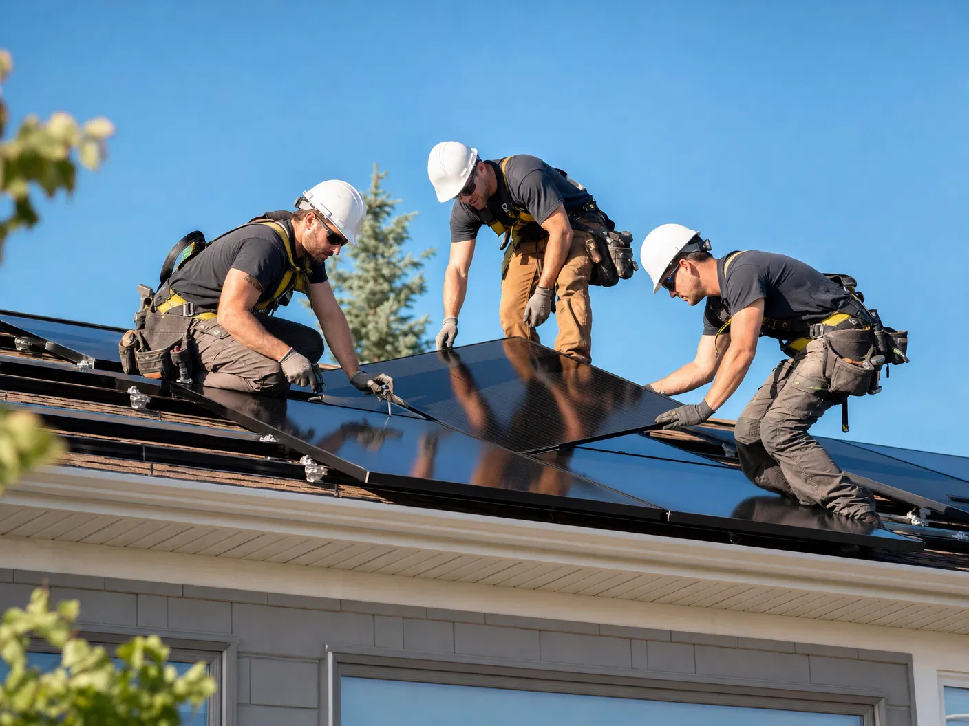 Solar installation team