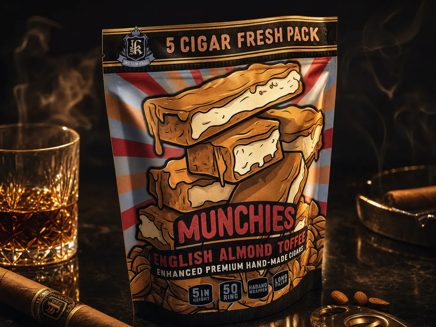 Munchies English Almond Toffee flavored cigar by JSK