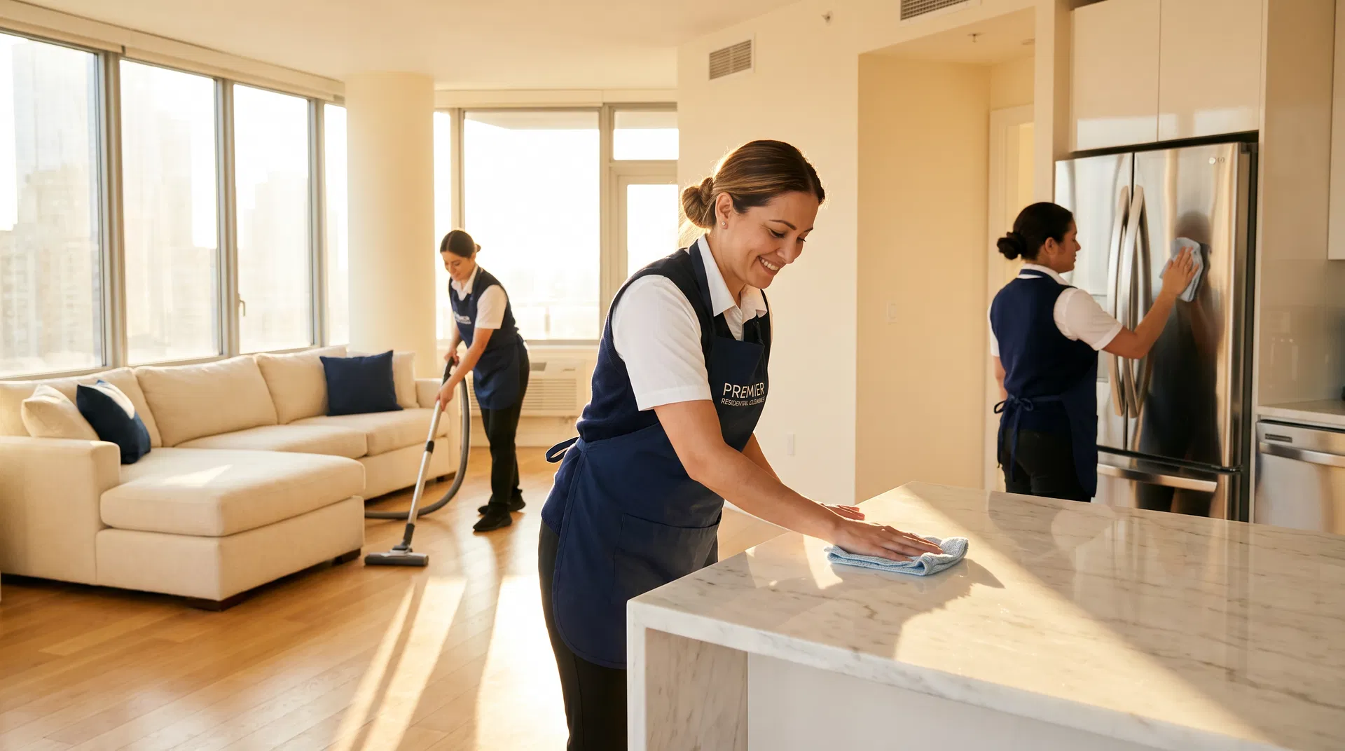 Professional cleaning team