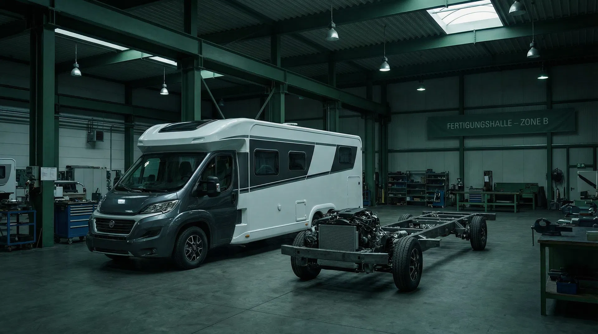 Wohnmobil in Fertigungshalle – Fabrikneuheit und Jahresfrist nach OLG Brandenburg