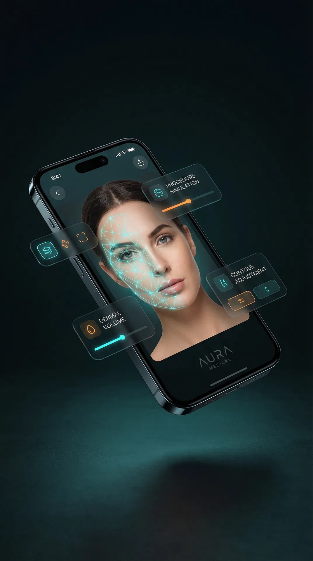 SOLOXR mobile app showing AR procedure simulation on a smartphone