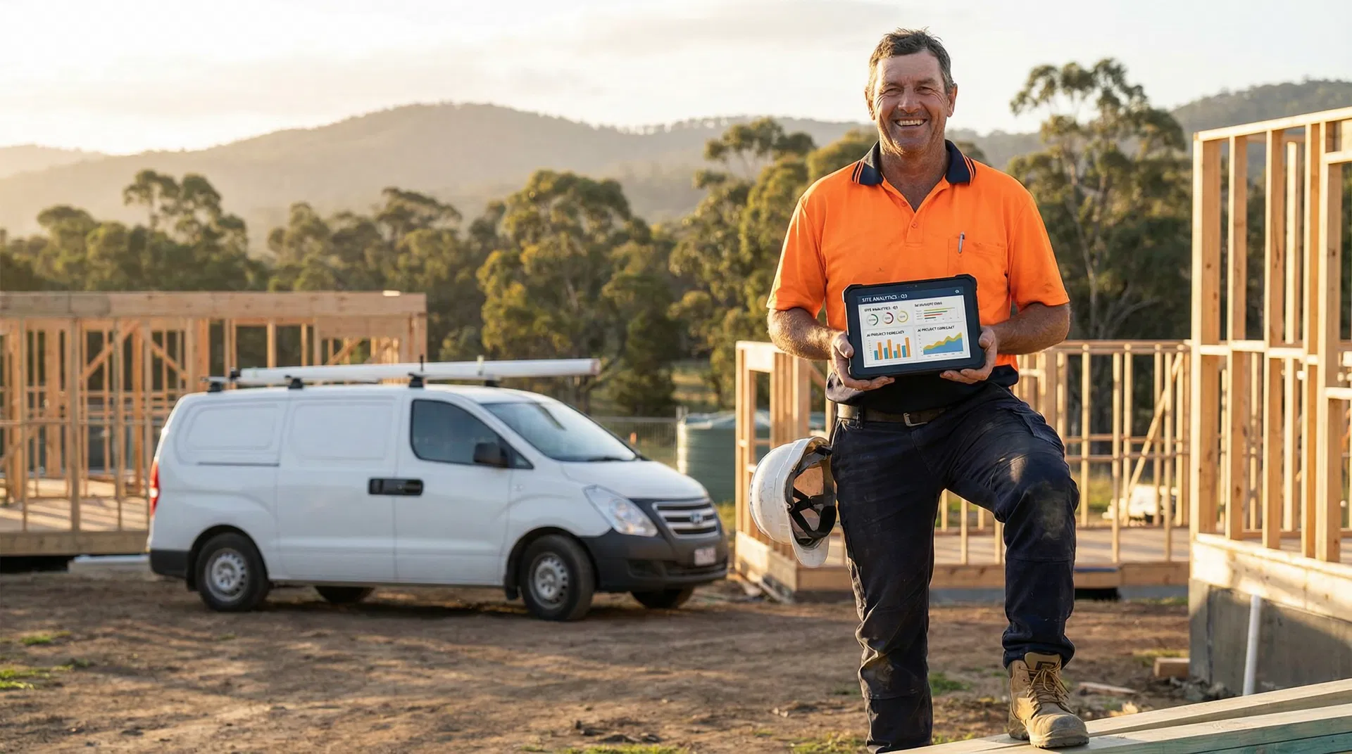 Australian tradesman with AI business tools