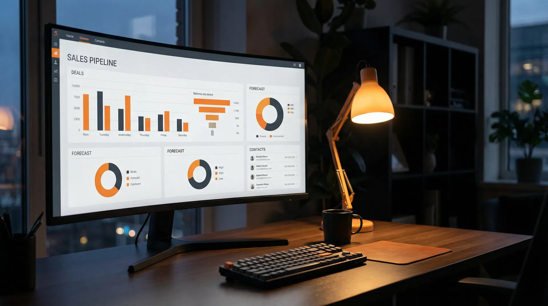CRM Dashboard showing sales pipeline
