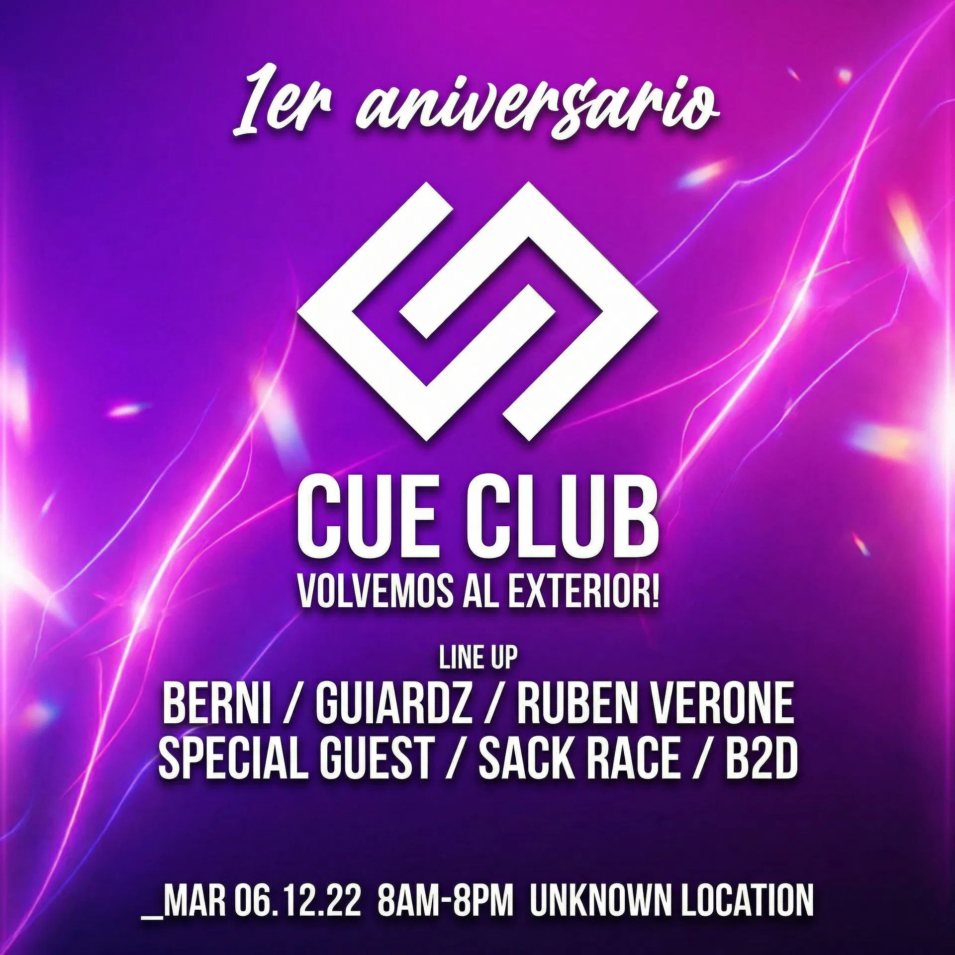 Cartel CUE CLUB 2.0 1er Aniversario - 06 DIC 2022