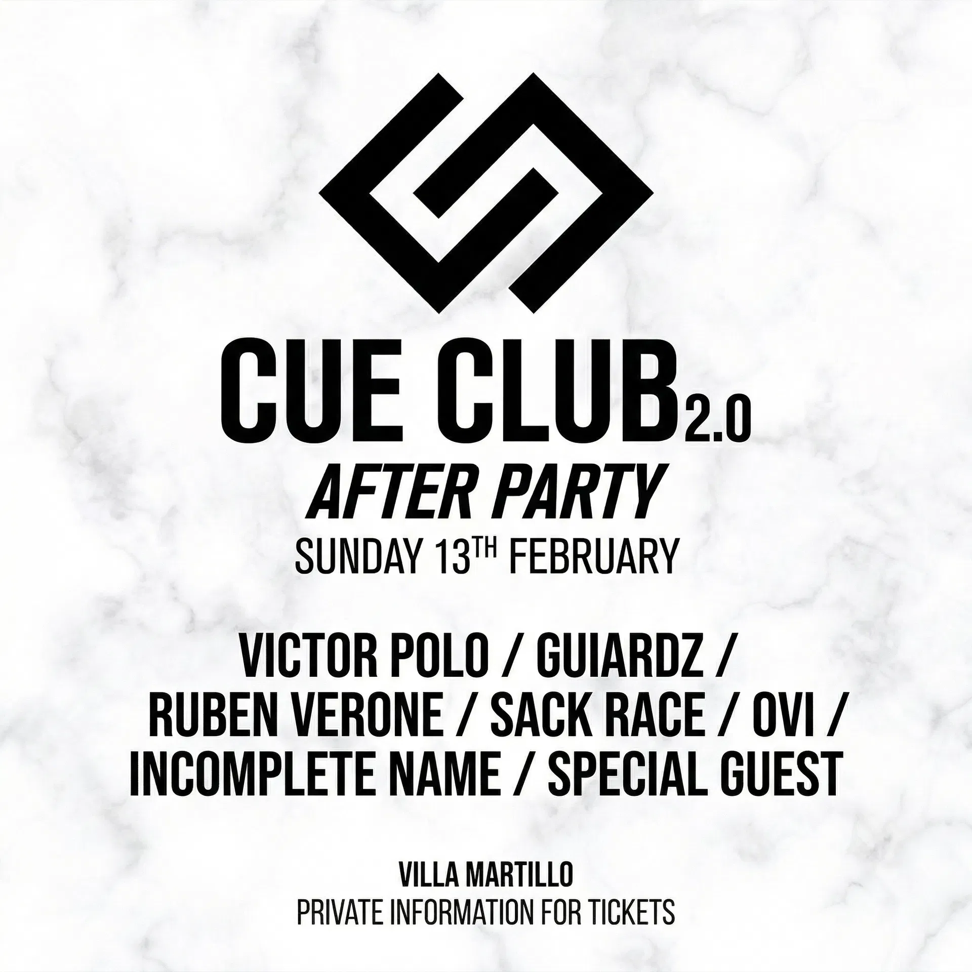 Cartel CUE CLUB 2.0 After Party - 13 FEB 2022