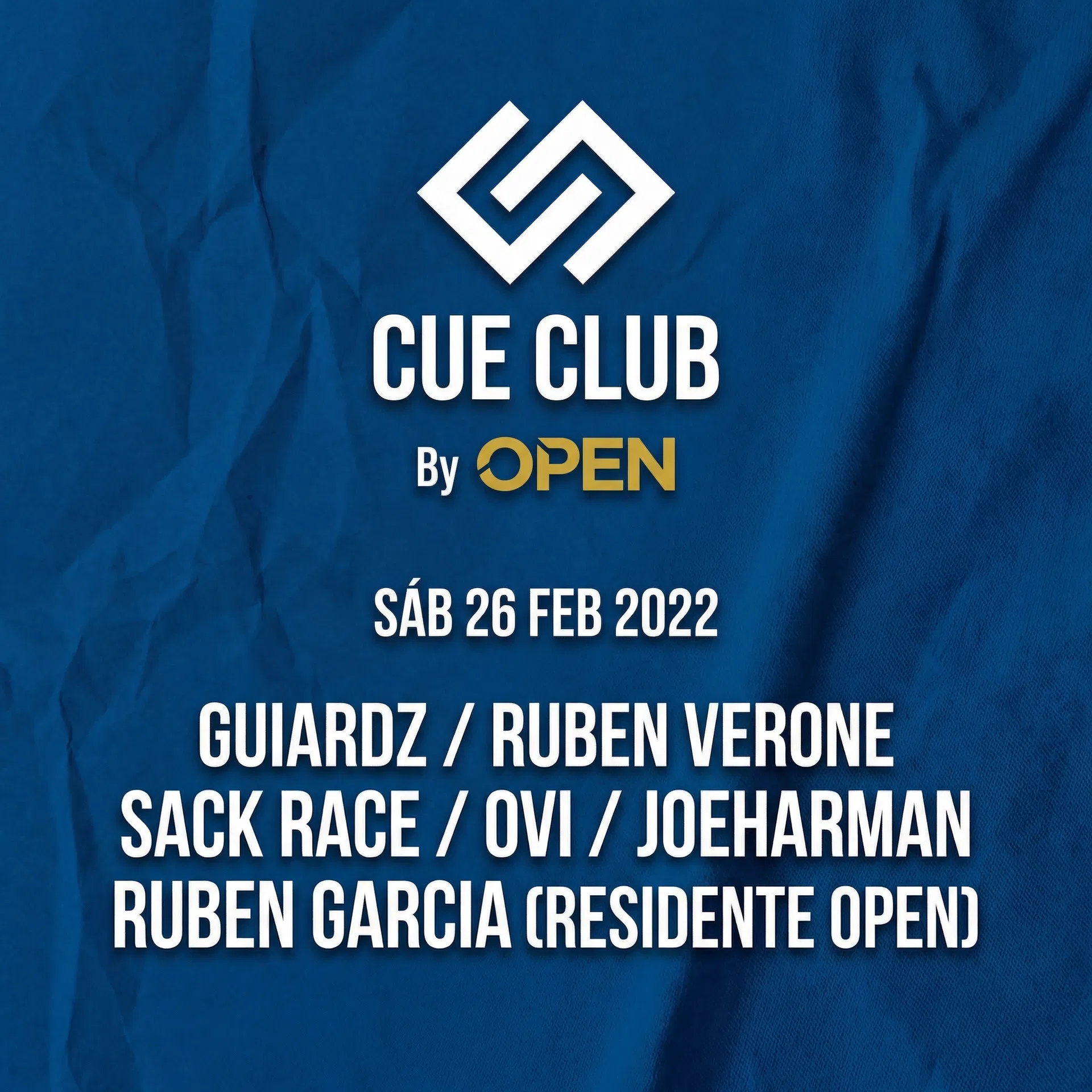Cartel CUE CLUB 2.0 CUE CLUB By OPEN - 26 FEB 2022
