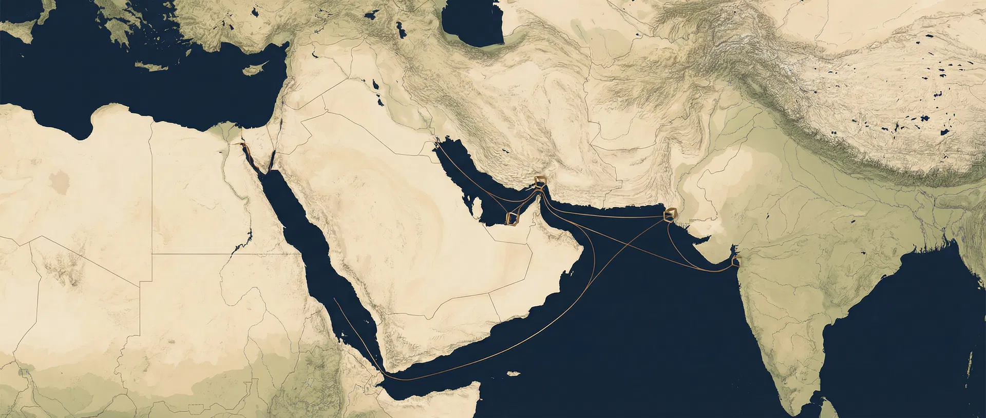 Kartographische Darstellung der Strasse von Hormus und des Persischen Golfs