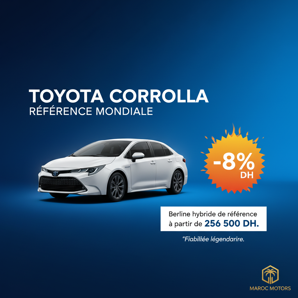 Toyota Corolla - Référence Mondiale - Promotion Rabat