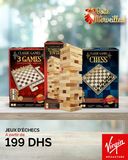 Jeux d'échecs et jeux classiques (3 Games, Chess, Stacking Blocks) Maroc