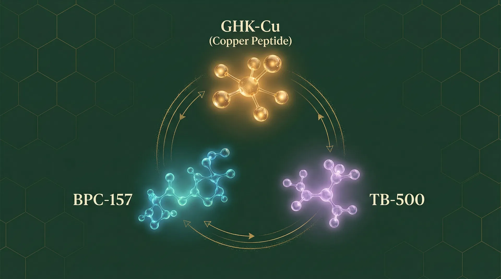 GLOW blend ingredients: GHK-Cu, BPC-157, and TB-500 molecular synergy