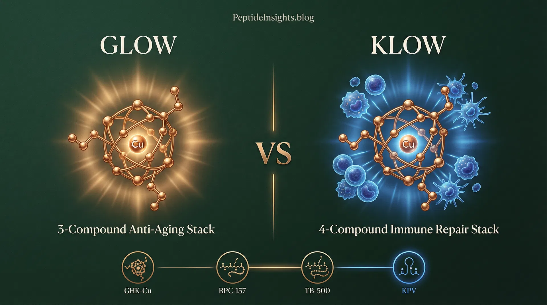 GLOW vs KLOW peptide blend comparison