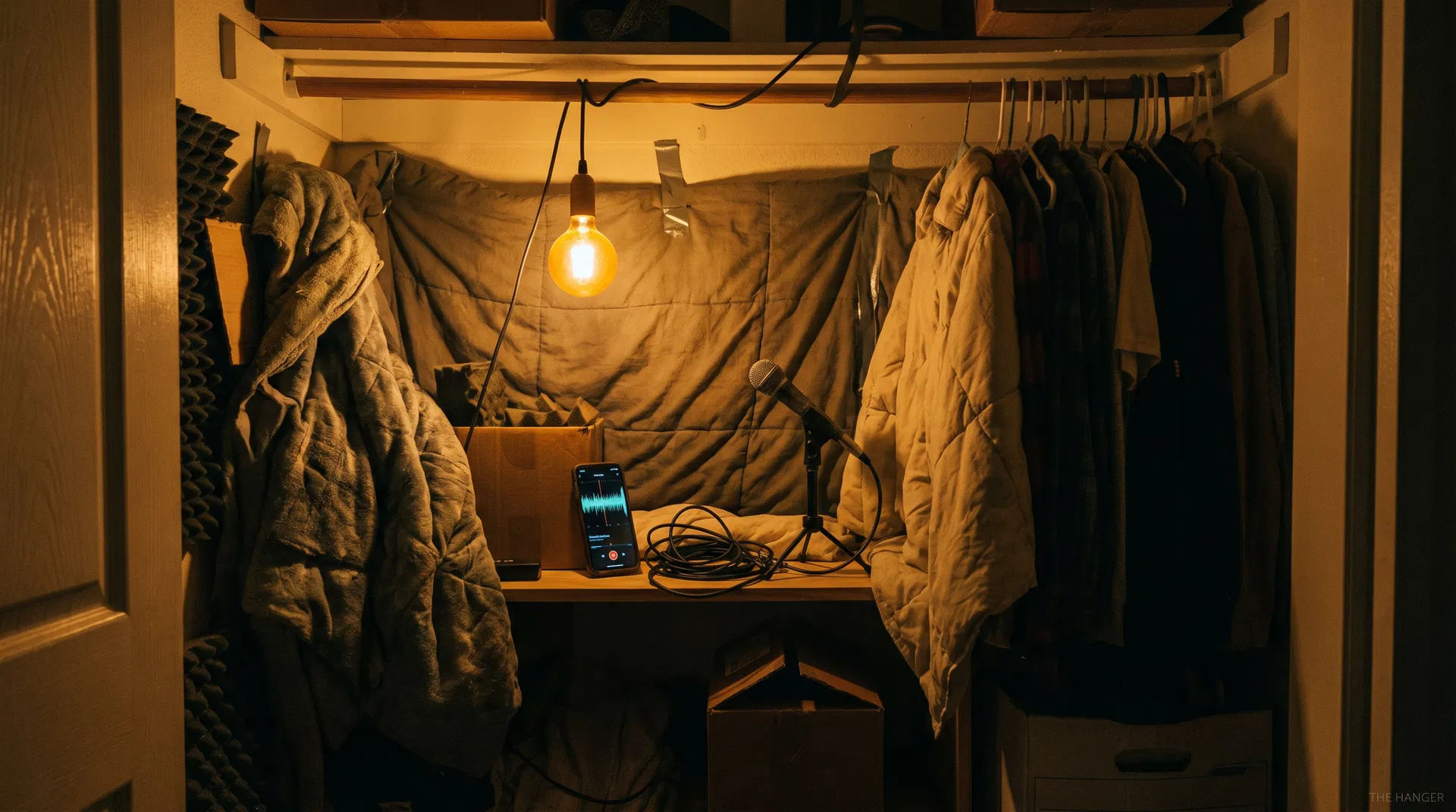 The Hanger app - record rap vocals in a closet studio using just your phone