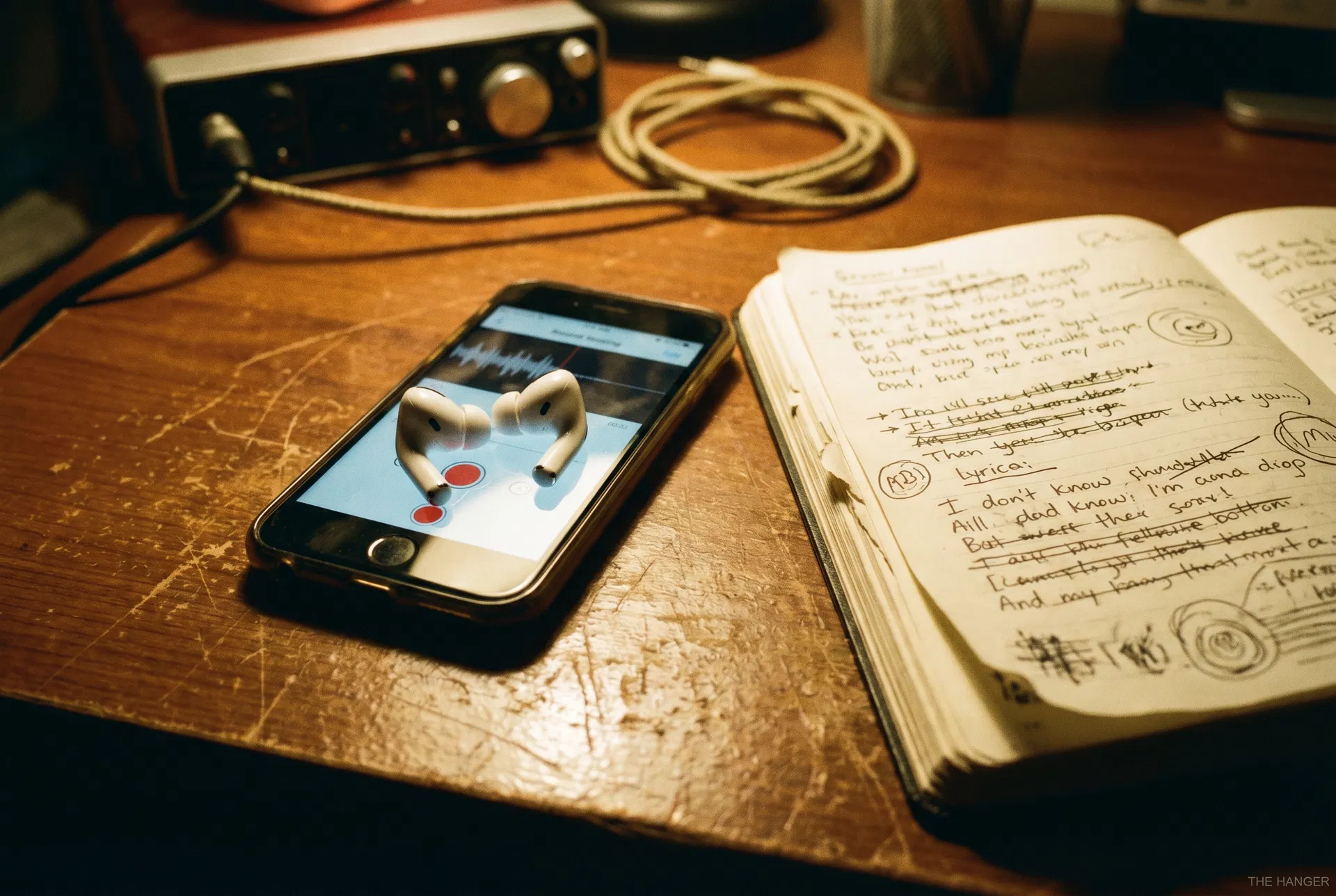 Rap lyrics and phone recording setup - record music on your phone with The Hanger