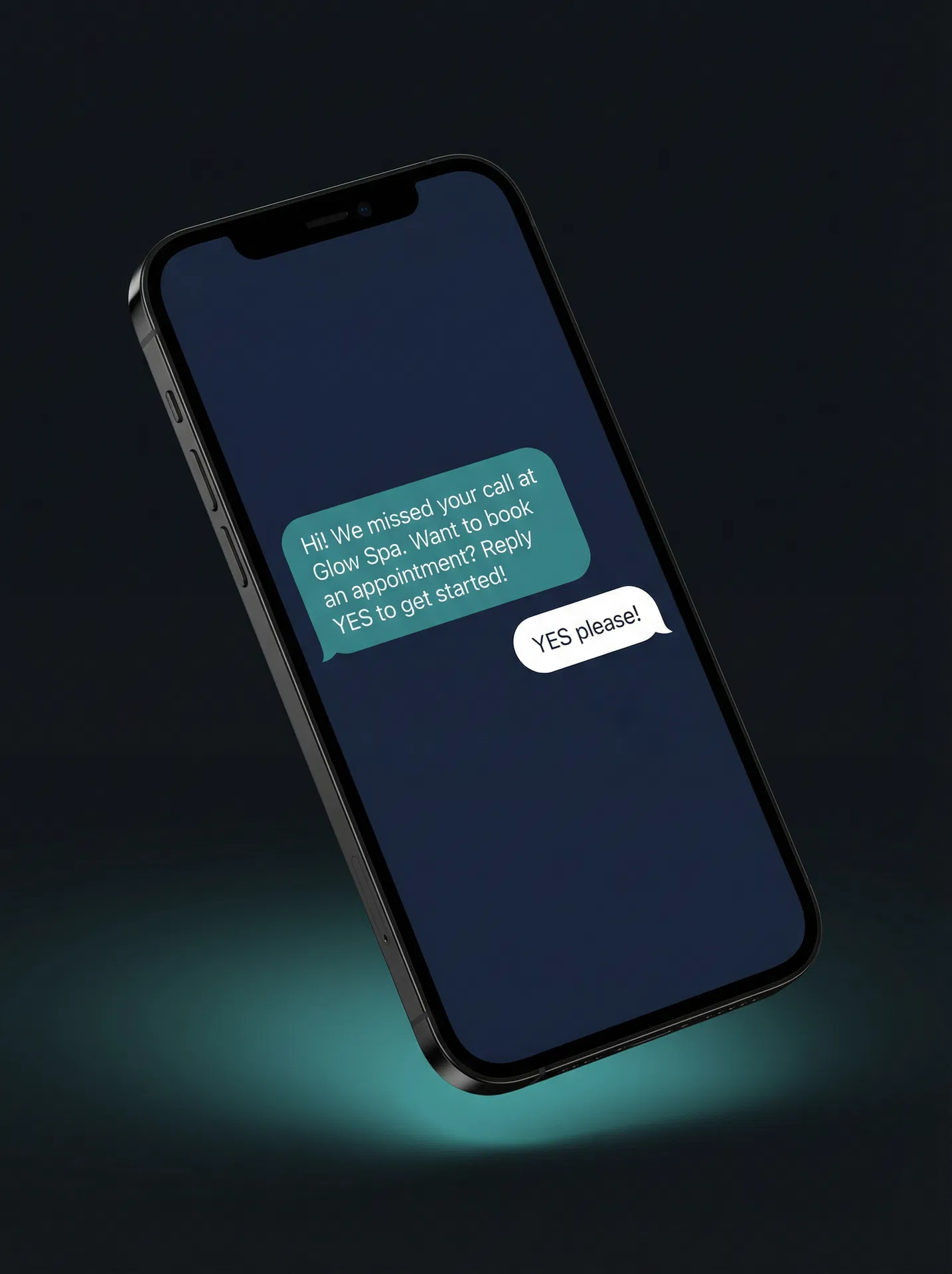 GlowDesk text message example