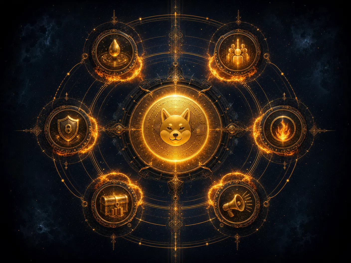 Abstract tokenomics orbit visual