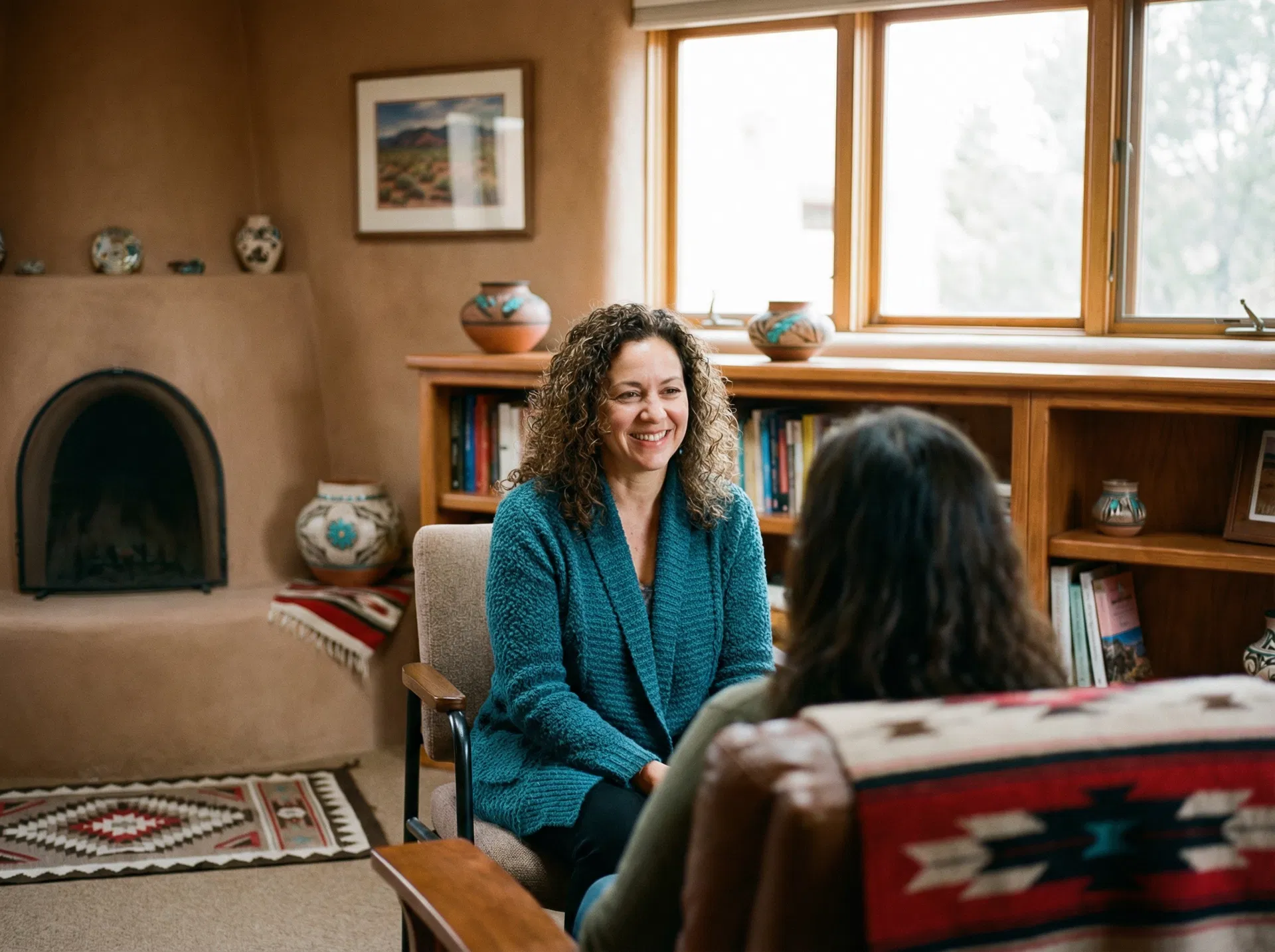 Therapist meeting with patient