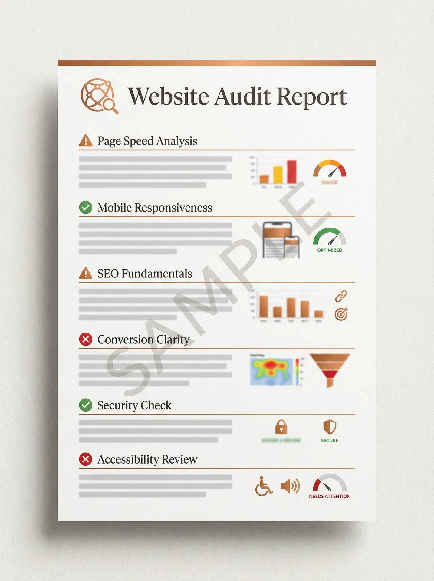 Sample website audit report preview