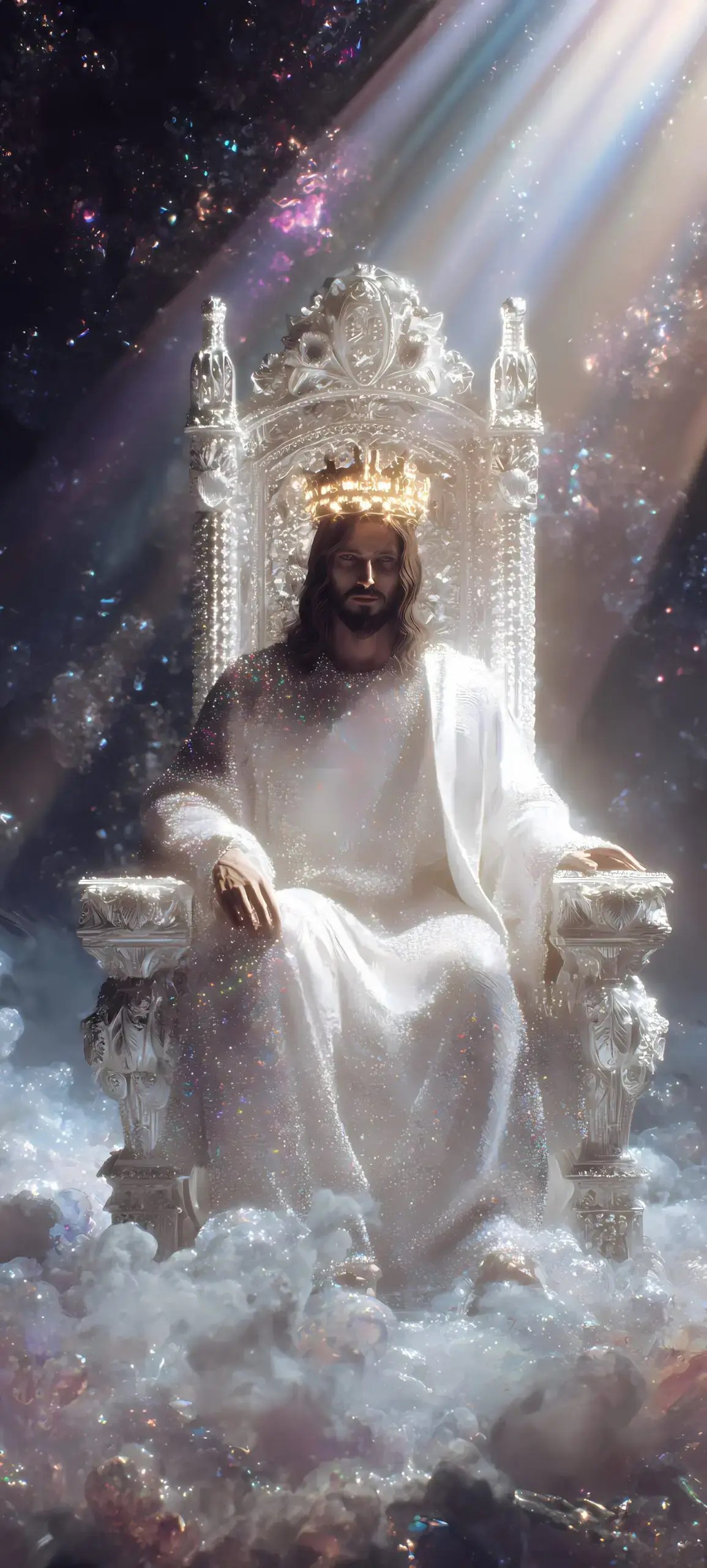 Radiant Purity: The King in White & Gold - phone wallpaper 5