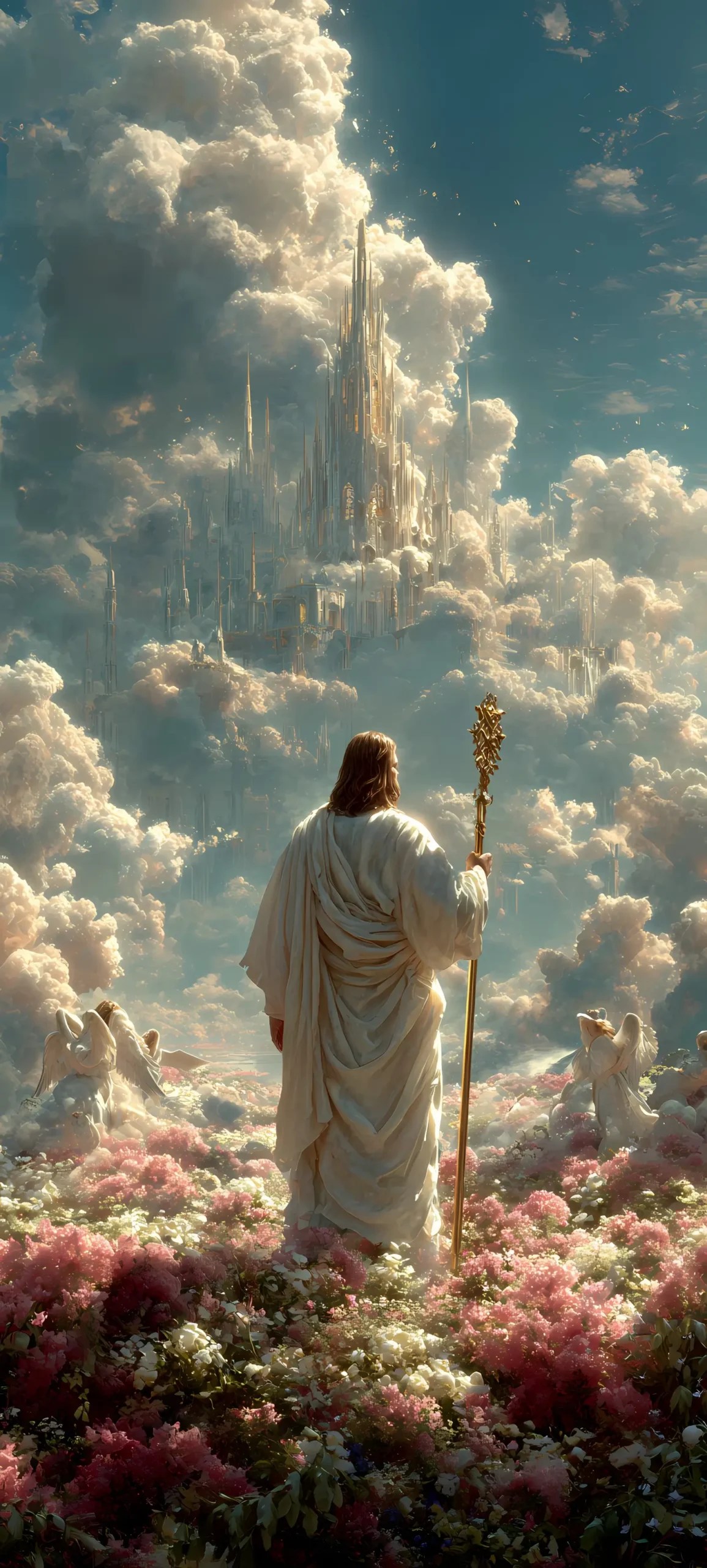 Radiant Purity: The King in White & Gold - phone wallpaper 3