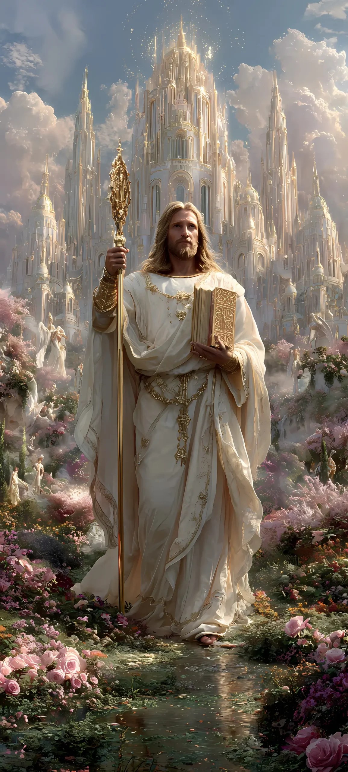 Radiant Purity: The King in White & Gold - phone wallpaper 6