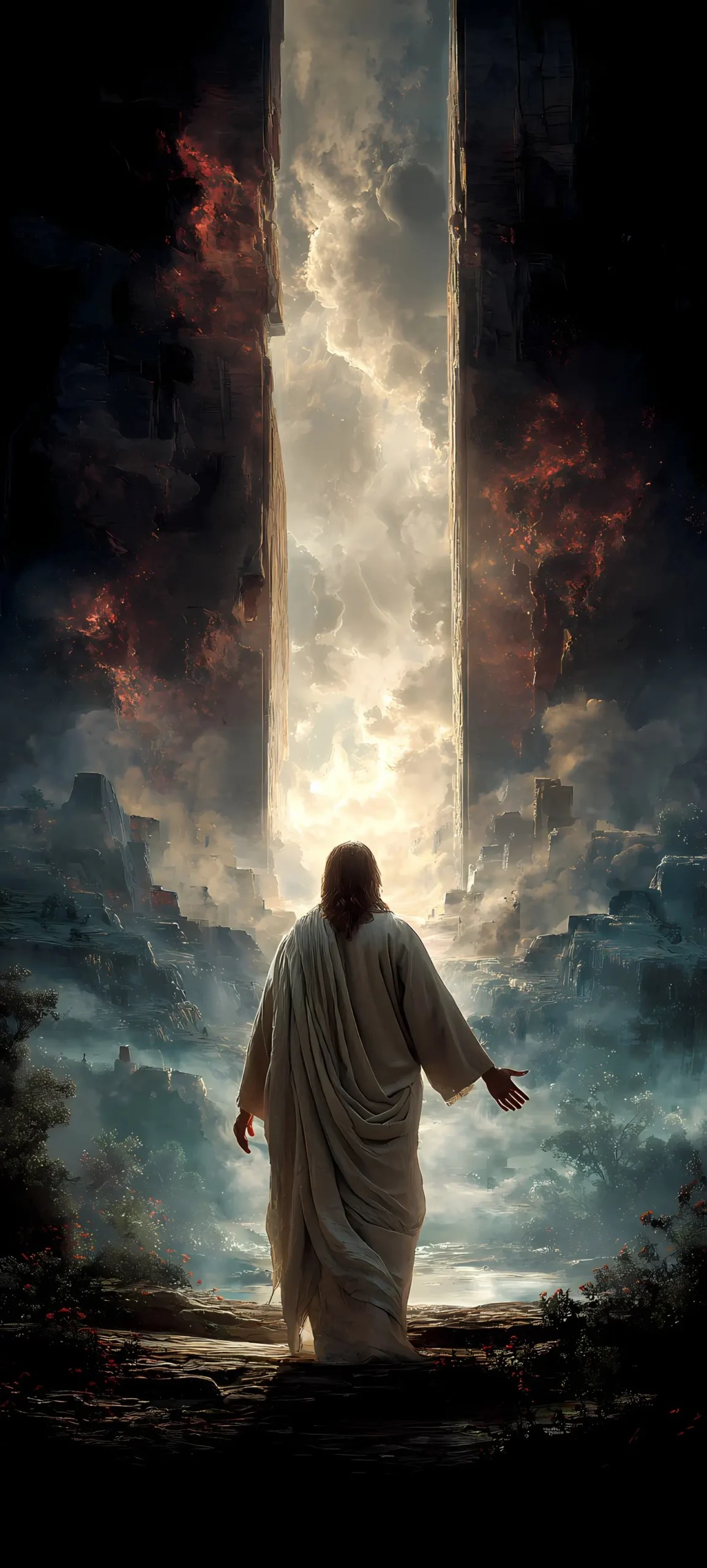 Light vs. Darkness: Breaking the Night - phone wallpaper 6