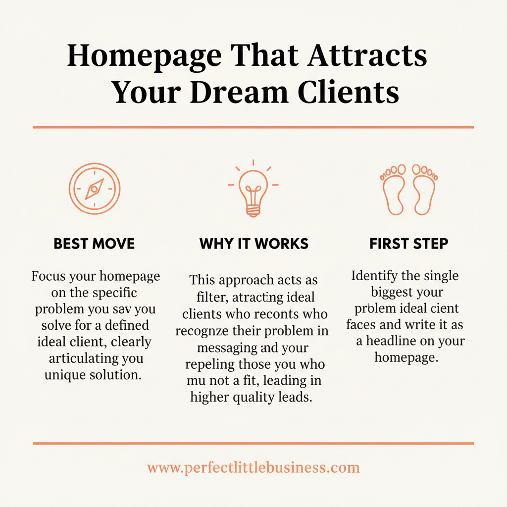 Key takeaways: What should my website homepage actually say to attract the right clients?