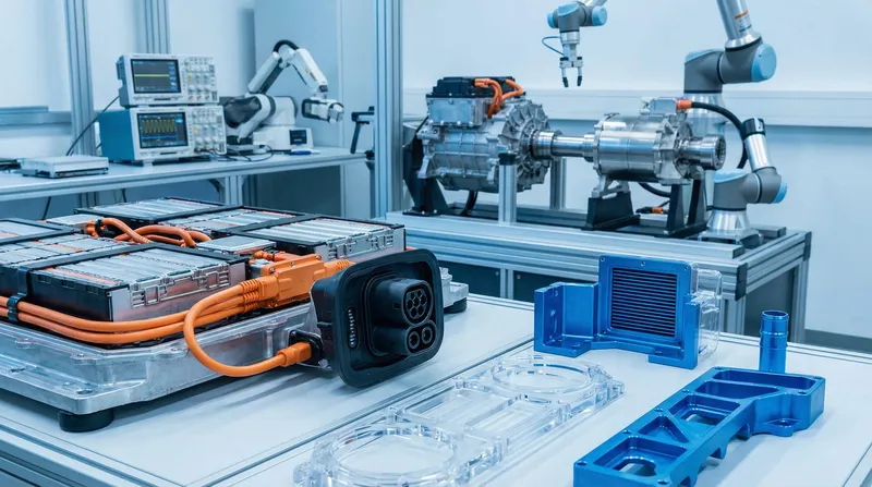 Automobil und E-Mobilitaet - Elektrofahrzeug-Komponenten und Batterietechnik