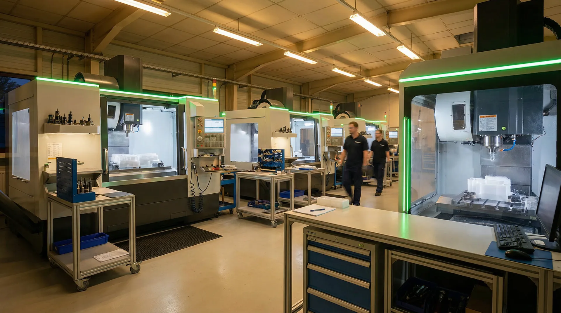 CNC-Fertigung bei Hochegger Technik - moderne Produktionshalle mit CNC-Maschinen