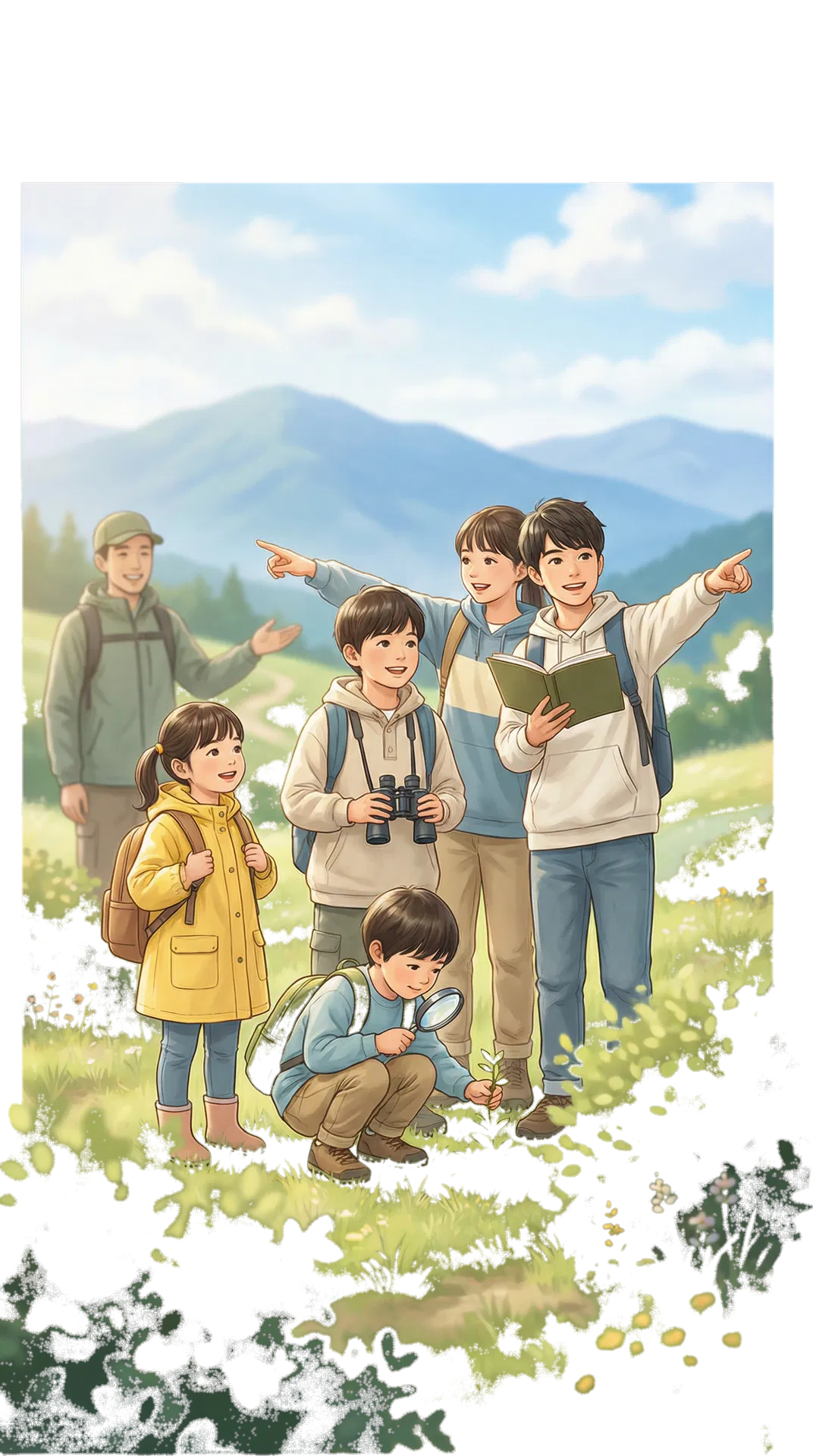 子供たちが楽しく外遊びをしている様子