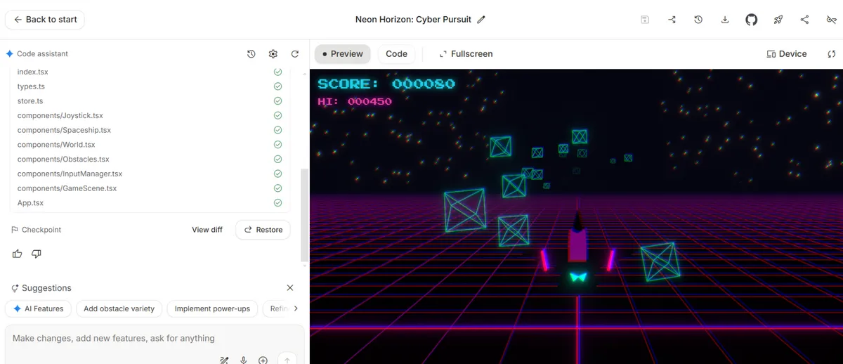AI Studio 3D 遊戲截圖