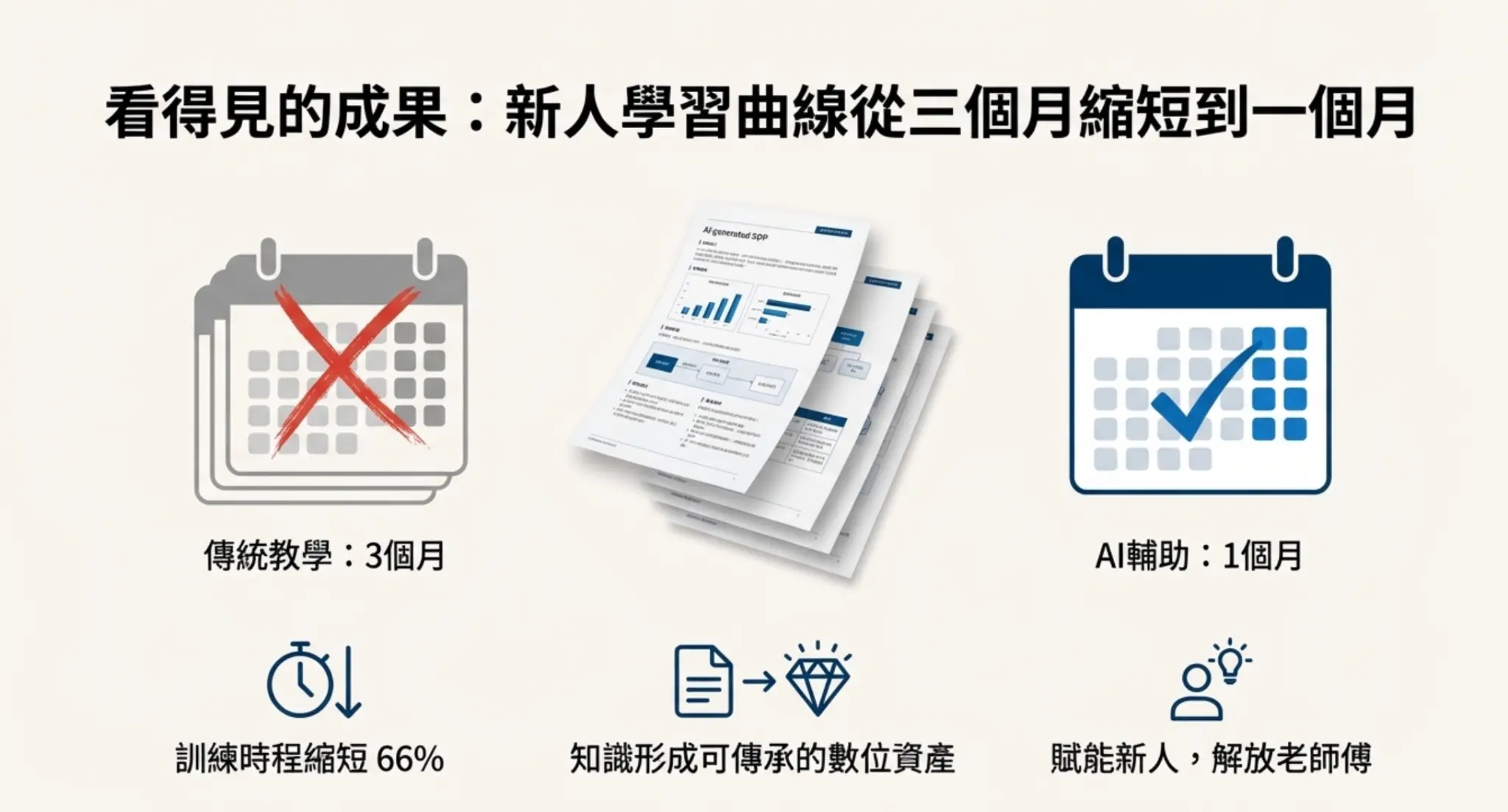 看得見的成果:新人學習曲線從三個月縮短到一個月