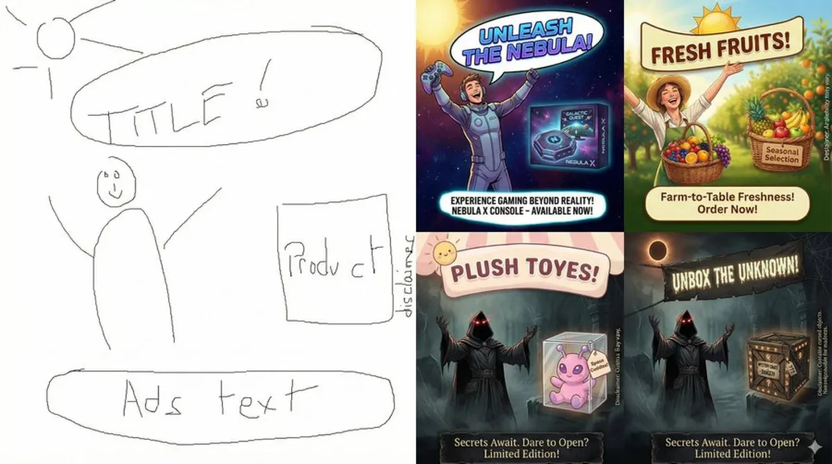 草圖轉廣告(須先上傳手繪草圖)