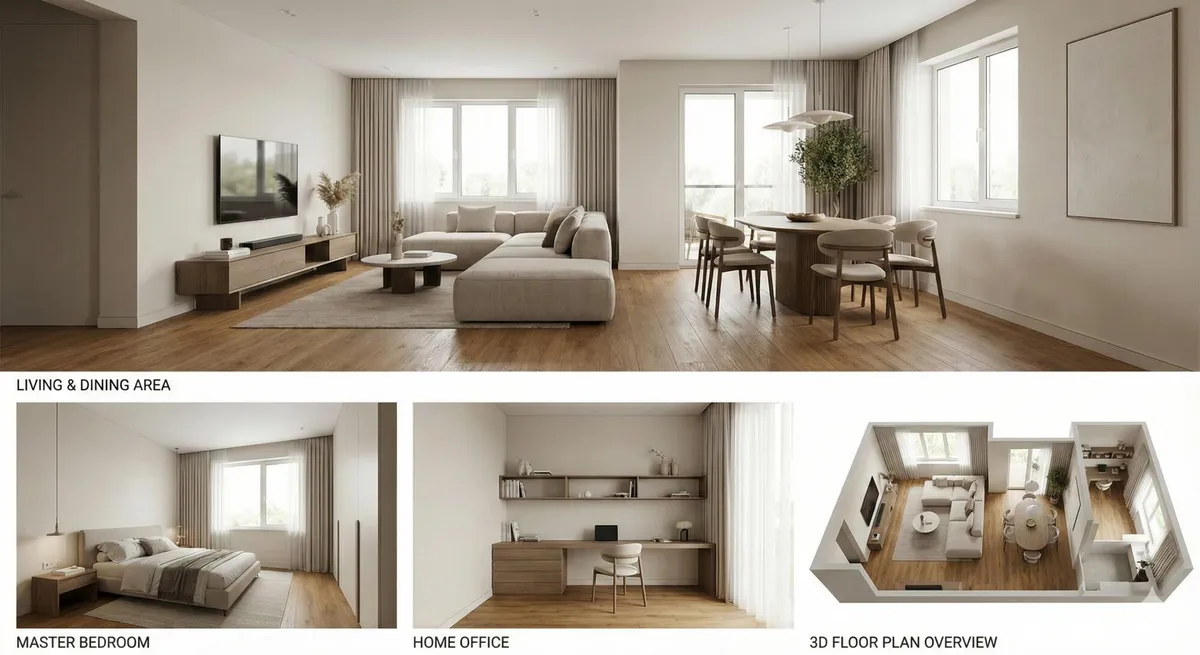 2D 平面圖轉 3D 室內設計(須先上傳2D 平面圖)